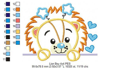 Lion Girl and Boy - Set of 2 designs  - Applique