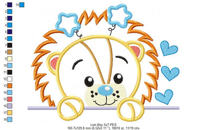 Baby Lion Boy - Applique Embroidery