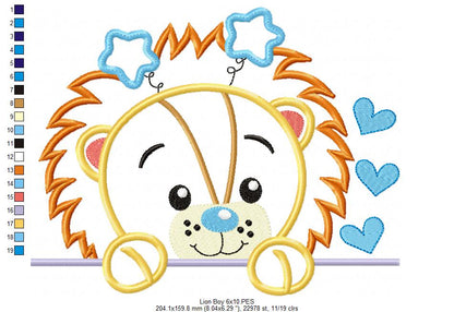 Lion Girl and Boy - Set of 2 designs  - Applique