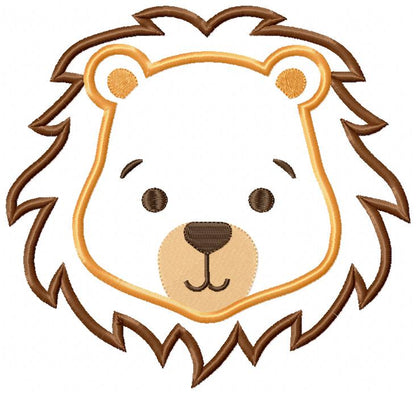 Sweet Lion Face – Appliqué – Machine Embroidery Design