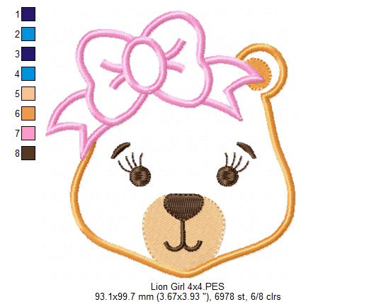 Lion Girl and Boy - Set of 2 designs  - Applique