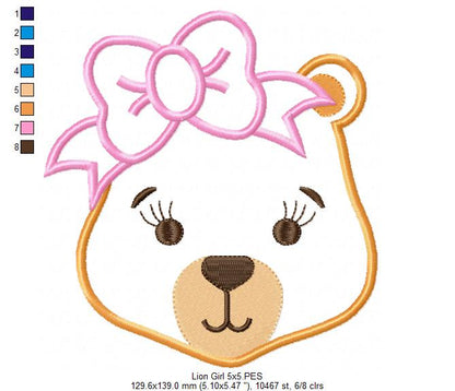 Lion Girl and Boy - Set of 2 designs  - Applique