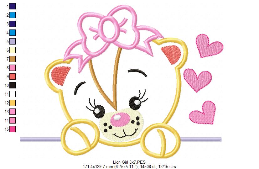Lion Girl and Boy - Set of 2 designs  - Applique