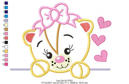 Lion Girl and Boy - Set of 2 designs  - Applique