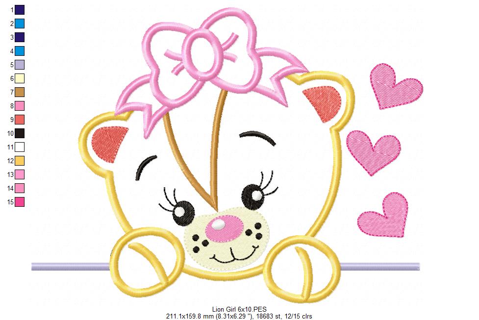 Lion Girl and Boy - Set of 2 designs  - Applique