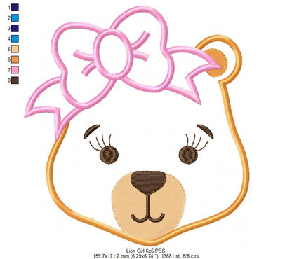 Lion Girl and Boy - Set of 2 designs  - Applique