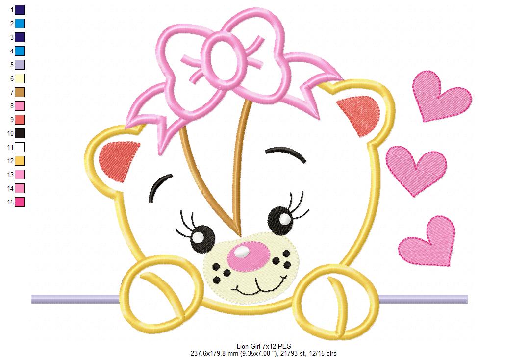 Lion Girl and Boy - Set of 2 designs  - Applique