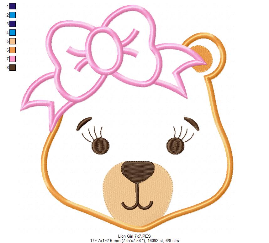 Lion Girl and Boy - Set of 2 designs  - Applique