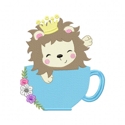 Prince Lion in the Cup - Fill Stitch