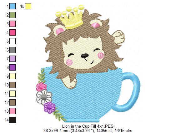 Prince Lion in the Cup - Fill Stitch