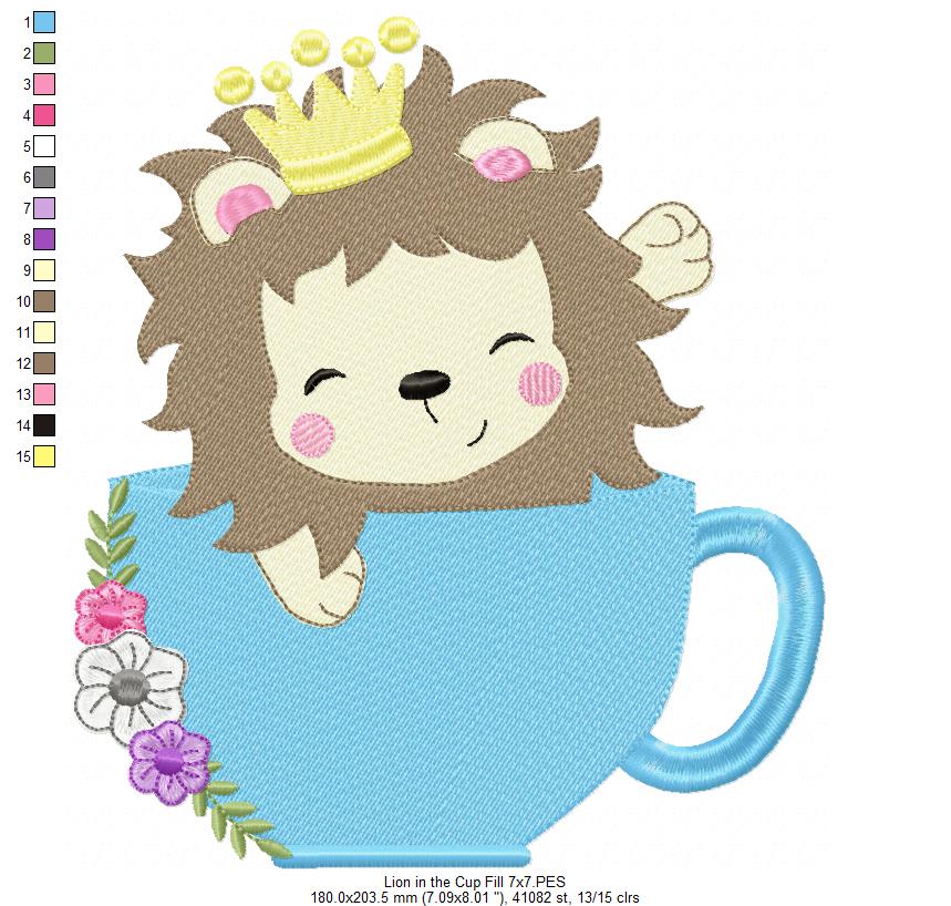 Prince Lion in the Cup - Fill Stitch