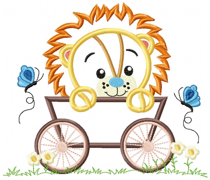 Lion Boy in the Wagon  - Applique
