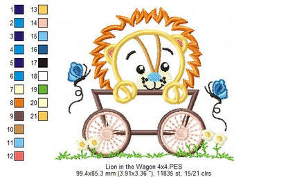 Lion Boy in the Wagon  - Applique