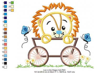 Lion Boy in the Wagon  - Applique