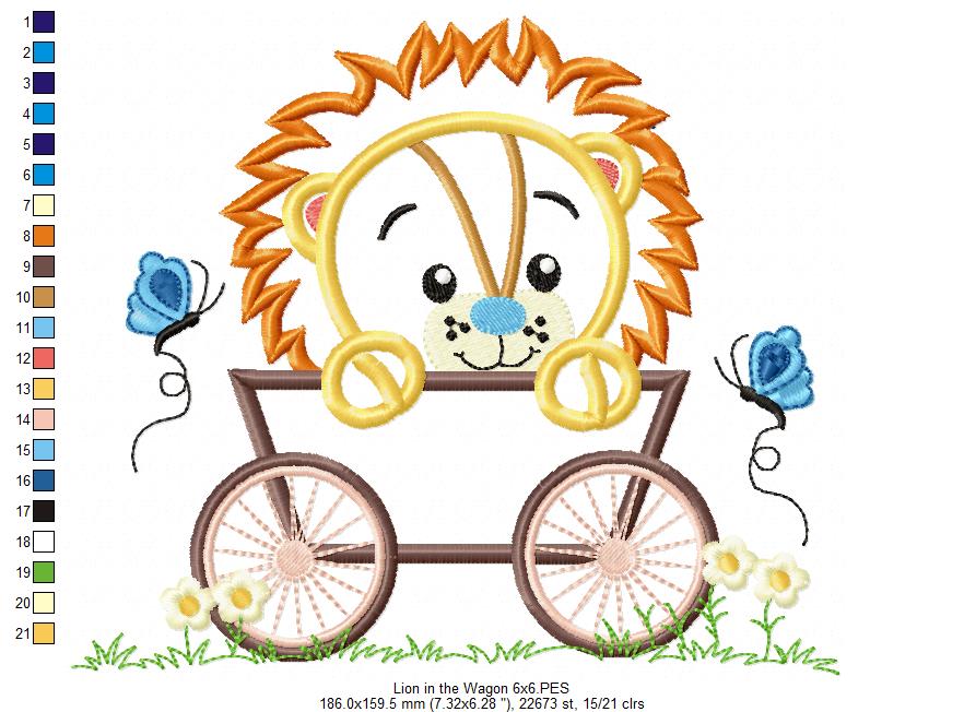 Lion Boy in the Wagon  - Applique