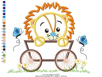 Lion Boy in the Wagon  - Applique