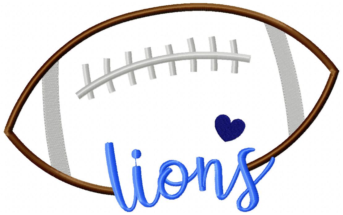 Sweet Lions Football Name – Satin Stitch – Machine Embroidery Design