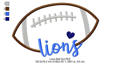 Sweet Lions Football Name – Satin Stitch – Machine Embroidery Design