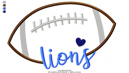 Sweet Lions Football Name – Satin Stitch – Machine Embroidery Design