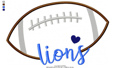 Sweet Lions Football Name – Satin Stitch – Machine Embroidery Design