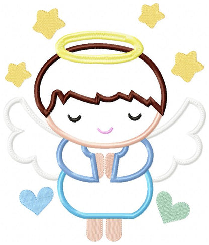 Little Angel Boy Smiling - Applique