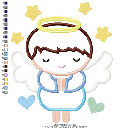 Little Angel Boy Smiling - Applique