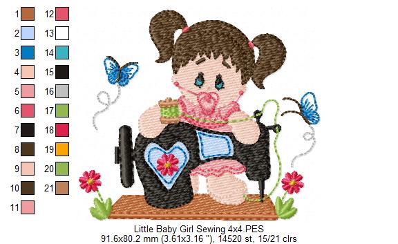 Baby Girl Sewing - Fill Stitch