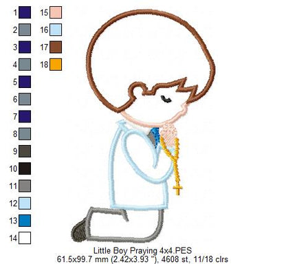 Boy Praying First Communion - Applique