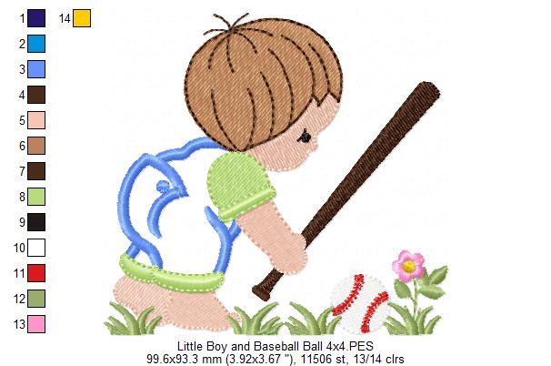 Little Boy with Sports Ball - Applique - Set of 5 designs