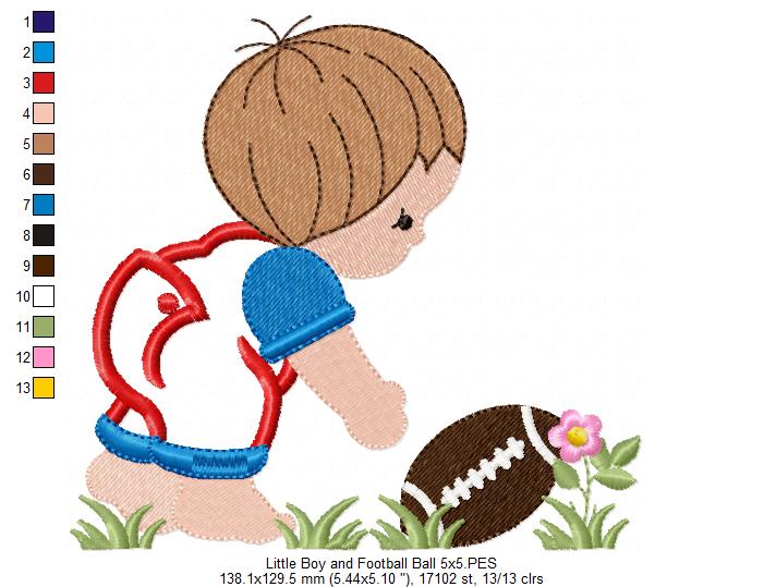 Little Boy with Sports Ball - Applique - Set of 5 designs