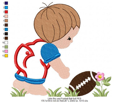 Little Boy with Sports Ball - Applique - Set of 5 designs