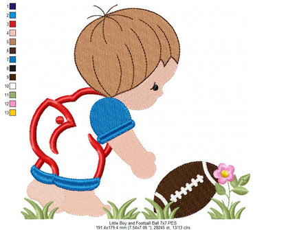 Little Boy with Sports Ball - Applique - Set of 5 designs