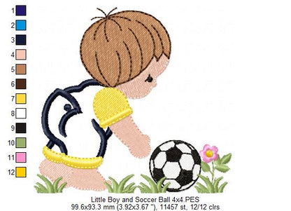 Little Boy with Sports Ball - Applique - Set of 5 designs