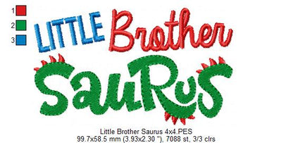 Little Brother Saurus - Fill Stitch Embroidery