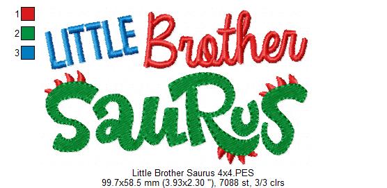 Little Brother Saurus - Fill Stitch Embroidery