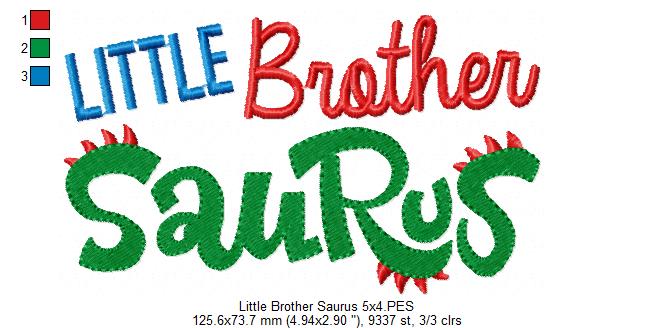 Little Brother Saurus - Fill Stitch Embroidery