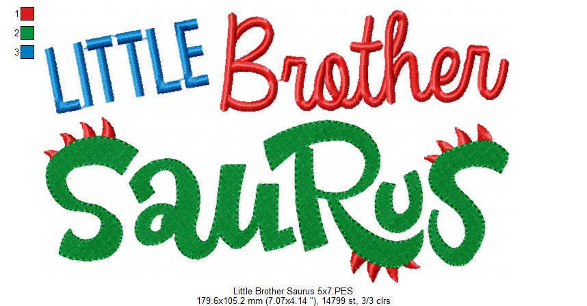 Little Brother Saurus - Fill Stitch Embroidery