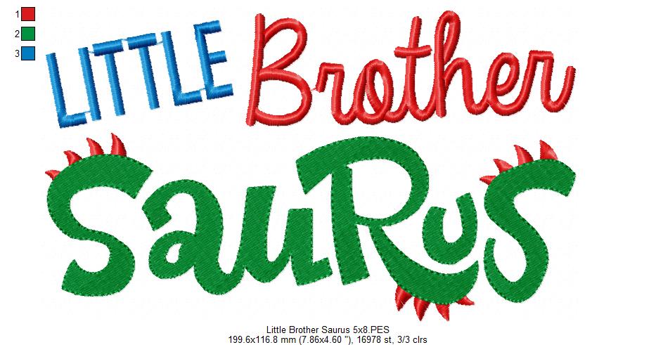 Little Brother Saurus - Fill Stitch Embroidery