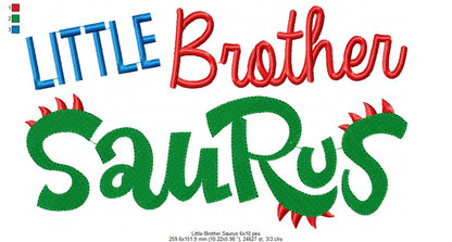 Little Brother Saurus - Fill Stitch Embroidery