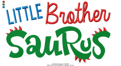 Little Brother Saurus - Fill Stitch Embroidery