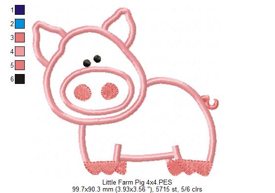 Little Farm Pig - Applique