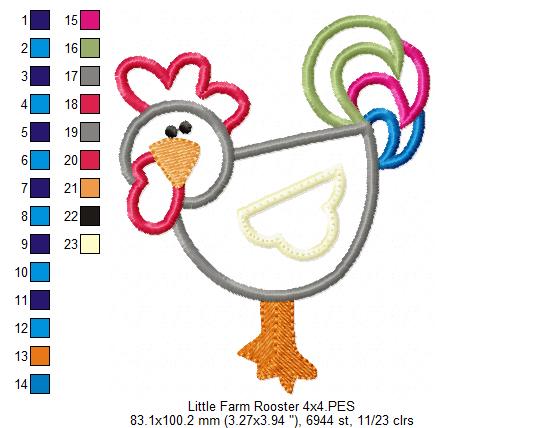 Little Farm Rooster - Applique