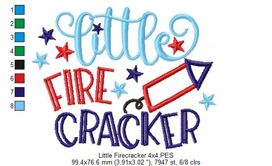 Little Firecracker - Applique - Machine Embroidery Design