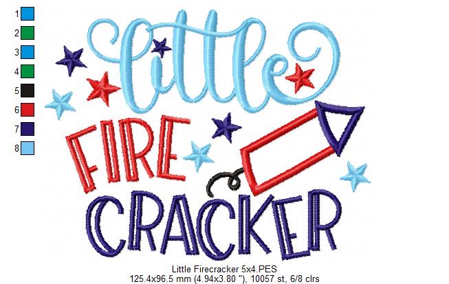 Little Firecracker - Applique - Machine Embroidery Design