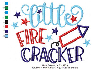 Little Firecracker - Applique - Machine Embroidery Design