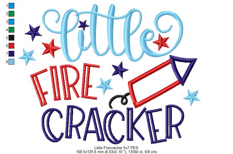 Little Firecracker - Applique - Machine Embroidery Design