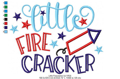 Little Firecracker - Applique - Machine Embroidery Design
