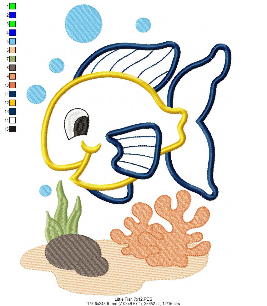 Little Fish - Applique – DooBeeDoo Embroidery Designs
