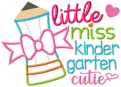 Little Miss Kindergarten Cutie - Applique
