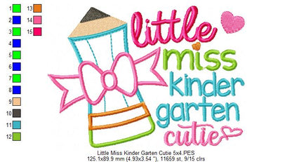 Little Miss Kindergarten Cutie - Applique